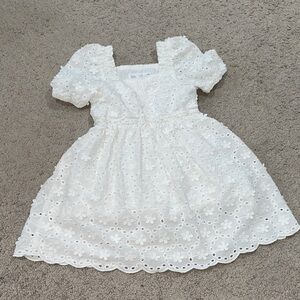 Zara White Eyelet Kids Dress